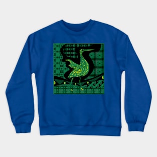 jade green agami heron garza in ecopop talavera azulejo pattern in pop wallpaper Crewneck Sweatshirt